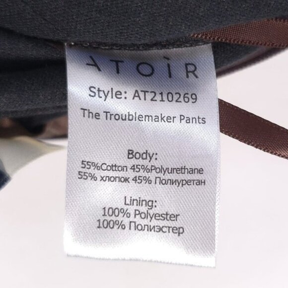 ATOIR Women's Size 2 The Troublemaker Pants Faux Leather Brown AnkleZip AT210269 - Picture 12 of 13